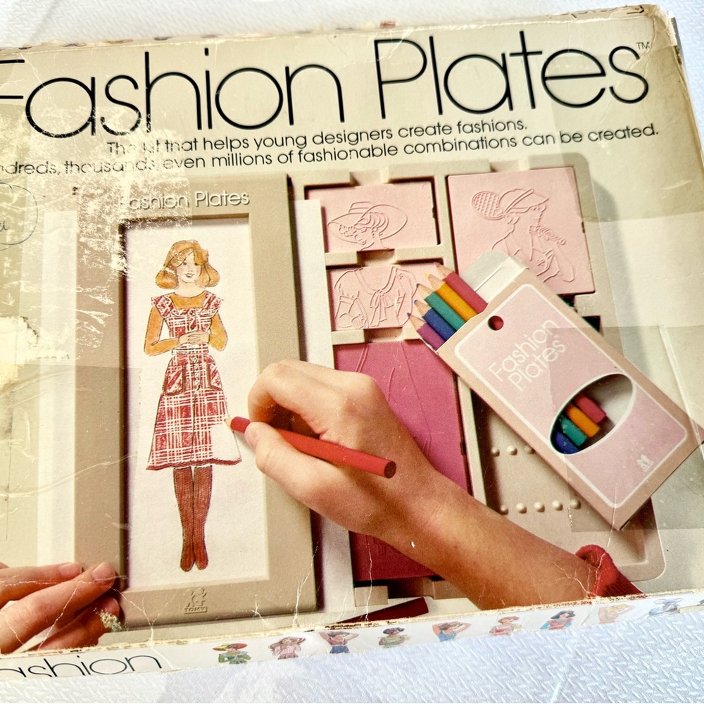 🛒 Vintage Tomy Fashion Plates No. 2508 (1978) - Original box, complete set
